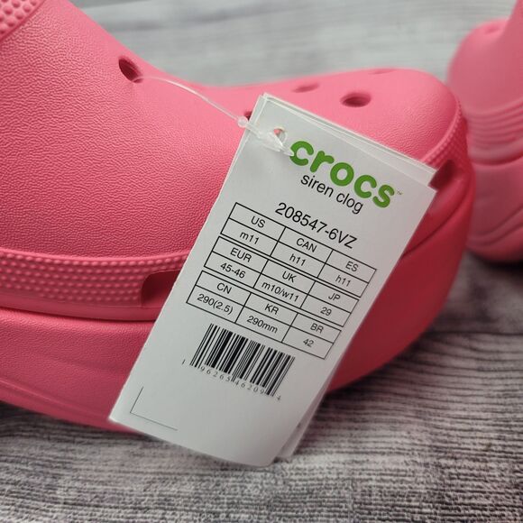 Crocs Siren Clog High Heel Sandal Hyper Pink 208547-6VZ (Men's 11) - Picture 6 of 7